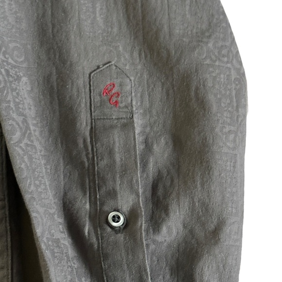 Robert Graham Textured Jacquard Long Sleeve Button Down Shirt Grey Men’s Large - Picture 3 of 8